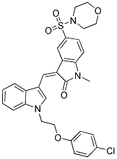 (Z)-3-((1-(2-(4-CHLOROPHENOXY)ETHYL)-1H-INDOL-3-YL)METHYLENE)-1-METHYL-5-(MORPHOLINOSULFONYL)INDOLIN-2-ONE Struktur