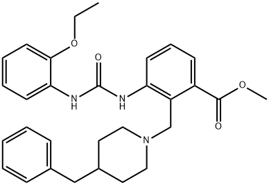 METHYL 2-[(4-BENZYLPIPERIDINO)METHYL]-3-([(2-ETHOXYANILINO)CARBONYL]AMINO)BENZENECARBOXYLATE Struktur