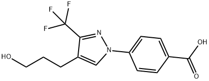 4-[4-(3-HYDROXYPROPYL)-3-(TRIFLUOROMETHYL)-1H-PYRAZOL-1-YL]BENZENECARBOXYLIC ACID Struktur