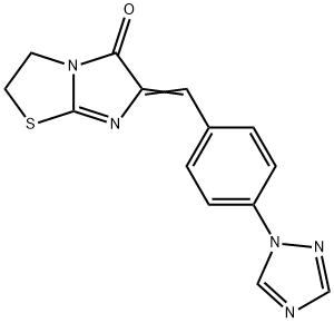 6-((E)-[4-(1H-1,2,4-TRIAZOL-1-YL)PHENYL]METHYLIDENE)-2,3-DIHYDROIMIDAZO[2,1-B][1,3]THIAZOL-5(6H)-ONE Struktur