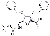 5S-T-BUTYLOXYCARBONYLAMINOMETHYL-3S,4R-DIBENZYLOXY-TETRAHYDROFURANE-2S-CARBOXYLIC ACID Struktur