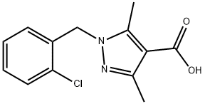 1-(2-CHLORO-BENZYL)-3,5-DIMETHYL-1H-PYRAZOLE-4-CARBOXYLIC ACID Struktur