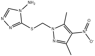 3-(3,5-DIMETHYL-4-NITRO-PYRAZOL-1-YLMETHYLSULFANYL)-[1,2,4]TRIAZOL-4-YLAMINE Struktur