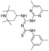 (Z)-1-(3,5-DIMETHYLPHENYL)-3-((4,6-DIMETHYLPYRIMIDIN-2-YLAMINO)(2,2,6,6-TETRAMETHYLPIPERIDIN-4-YLAMINO)METHYLENE)THIOUREA