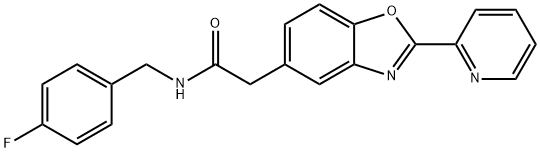 N-(4-FLUOROBENZYL)-2-[2-(2-PYRIDINYL)-1,3-BENZOXAZOL-5-YL]ACETAMIDE Struktur