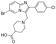 1-[6-BROMO-2-(4-CHLORO-PHENYL)-IMIDAZO[1,2-A]-PYRIDIN-3-YLMETHYL]-PIPERIDINE-4-CARBOXYLIC ACID Struktur