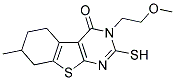 2-MERCAPTO-3-(2-METHOXY-ETHYL)-7-METHYL-5,6,7,8-TETRAHYDRO-3H-BENZO[4,5]THIENO[2,3-D]PYRIMIDIN-4-ONE Struktur