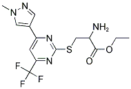 2-AMINO-3-[4-(1-METHYL-1 H-PYRAZOL-4-YL)-6-TRIFLUOROMETHYL-PYRIMIDIN-2-YLSULFANYL]-PROPIONIC ACID ETHYL ESTER Struktur