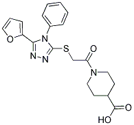 1-[2-(5-FURAN-2-YL-4-PHENYL-4H-[1,2,4]TRIAZOL-3-YLSULFANYL)-ACETYL]-PIPERIDINE-4-CARBOXYLIC ACID Struktur