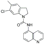 6-CHLORO-5-METHYL-1-5-QUINOLYCARBAMOYL-INDOLINE Struktur