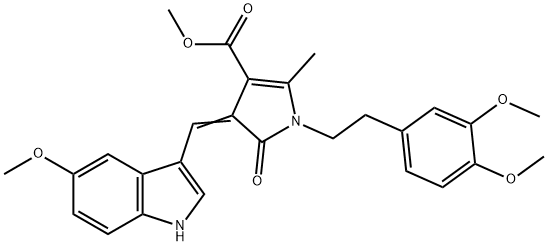 METHYL 1-(3,4-DIMETHOXYPHENETHYL)-3-[(Z)-(5-METHOXY-1H-INDOL-3-YL)METHYLIDENE]-5-METHYL-2-OXO-1,2-DIHYDRO-3H-PYRROLE-4-CARBOXYLATE Struktur