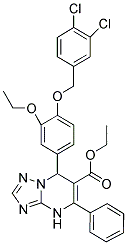 ETHYL 7-(4-(3,4-DICHLOROBENZYLOXY)-3-ETHOXYPHENYL)-5-PHENYL-4,7-DIHYDRO-[1,2,4]TRIAZOLO[1,5-A]PYRIMIDINE-6-CARBOXYLATE Struktur