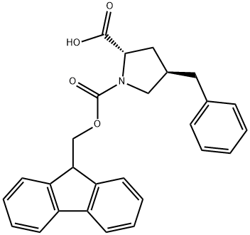 (2S,4R)-FMOC-4-BENZYL-PYRROLIDINE-2-CARBOXYLIC ACID Struktur