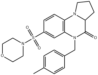 5-(4-METHYLBENZYL)-7-(MORPHOLINOSULFONYL)-1,2,3,3A-TETRAHYDROPYRROLO[1,2-A]QUINOXALIN-4(5H)-ONE Struktur