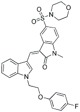 (Z)-3-((1-(2-(4-FLUOROPHENOXY)ETHYL)-1H-INDOL-3-YL)METHYLENE)-1-METHYL-5-(MORPHOLINOSULFONYL)INDOLIN-2-ONE Structure