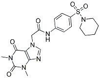 2-(1,3-DIMETHYL-2,6-DIOXO-1,2,3,6-TETRAHYDROPURIN-7-YL)-N-(4-(PIPERIDIN-1-YLSULFONYL)PHENYL)ACETAMIDE Structure