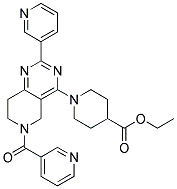 1-[6-(PYRIDINE-3-CARBONYL)-2-PYRIDIN-3-YL-5,6,7,8-TETRAHYDRO-PYRIDO[4,3-D]PYRIMIDIN-4-YL]-PIPERIDINE-4-CARBOXYLIC ACID ETHYL ESTER Struktur