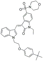 (Z)-3-((1-(2-(4-TERT-BUTYLPHENOXY)ETHYL)-1H-INDOL-3-YL)METHYLENE)-1-ETHYL-5-(MORPHOLINOSULFONYL)INDOLIN-2-ONE Struktur