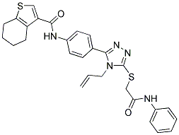 N-(4-(4-ALLYL-5-(2-OXO-2-(PHENYLAMINO)ETHYLTHIO)-4H-1,2,4-TRIAZOL-3-YL)PHENYL)-4,5,6,7-TETRAHYDROBENZO[B]THIOPHENE-3-CARBOXAMIDE Struktur