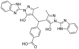 4-(BIS(1-(1H-BENZO[D]IMIDAZOL-2-YL)-5-HYDROXY-3-METHYL-1H-PYRAZOL-4-YL)METHYL)BENZOIC ACID