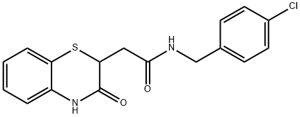 N-(4-CHLOROBENZYL)-2-(3-OXO-3,4-DIHYDRO-2H-1,4-BENZOTHIAZIN-2-YL)ACETAMIDE Struktur