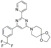 8-[2-PYRIDIN-2-YL-6-(3-TRIFLUOROMETHYL-PHENYL)-PYRIMIDIN-4-YL]-1,4-DIOXA-8-AZA-SPIRO[4.5]DECANE Struktur