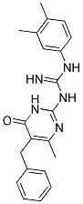 N-(5-BENZYL-4-METHYL-6-OXO-1,6-DIHYDROPYRIMIDIN-2-YL)-N'-(3,4-DIMETHYLPHENYL)GUANIDINE Struktur