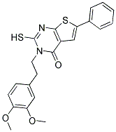 3-[2-(3,4-DIMETHOXYPHENYL)ETHYL]-2-MERCAPTO-6-PHENYLTHIENO[2,3-D]PYRIMIDIN-4(3H)-ONE Struktur