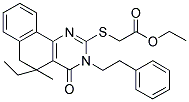 ETHYL 2-(5-ETHYL-5-METHYL-4-OXO-3-PHENETHYL-3,4,5,6-TETRAHYDROBENZO[H]QUINAZOLIN-2-YLTHIO)ACETATE Struktur