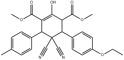 DIMETHYL 5,5-DICYANO-4-(4-ETHOXYPHENYL)-2-HYDROXY-6-(4-METHYLPHENYL)-1-CYCLOHEXENE-1,3-DICARBOXYLATE Struktur