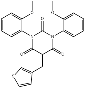 1,3-BIS(2-METHOXYPHENYL)-5-(3-THIENYLMETHYLENE)-1,3-DIAZAPERHYDROINE-2,4,6-TRIONE Struktur