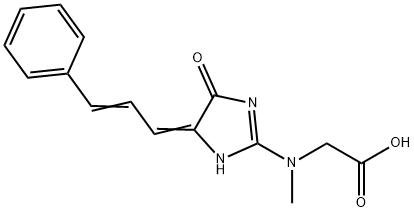 2-(METHYL(5-OXO-4-[(E,2E)-3-PHENYL-2-PROPENYLIDENE]-4,5-DIHYDRO-1H-IMIDAZOL-2-YL)AMINO)ACETIC ACID Struktur