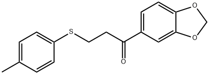 1-(1,3-BENZODIOXOL-5-YL)-3-[(4-METHYLPHENYL)SULFANYL]-1-PROPANONE Struktur