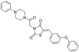 (Z)-3-(2-OXO-2-(4-PHENYLPIPERAZIN-1-YL)ETHYL)-5-(3-PHENOXYBENZYLIDENE)THIAZOLIDINE-2,4-DIONE