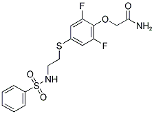 2,6-DIFLUORO-4-[2-(PHENYLSULFONYLAMINO)ETHYLTHIO]PHENOXYACETAMIDE Struktur