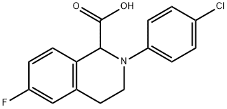 2-(4-CHLORO-PHENYL)-6-FLUORO-1,2,3,4-TETRAHYDRO-ISOQUINOLINE-1-CARBOXYLIC ACID Struktur