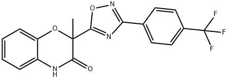 2-METHYL-2-(3-[4-(TRIFLUOROMETHYL)PHENYL]-1,2,4-OXADIAZOL-5-YL)-2H-1,4-BENZOXAZIN-3(4H)-ONE Struktur