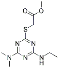 METHYL {[4-(DIMETHYLAMINO)-6-(ETHYLAMINO)-1,3,5-TRIAZIN-2-YL]THIO}ACETATE Struktur