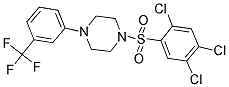 2,4,5-TRICHLORO-1-((4-(3-(TRIFLUOROMETHYL)PHENYL)PIPERAZINYL)SULFONYL)BENZENE Struktur