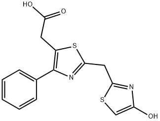 2-(2-[(4-HYDROXY-1,3-THIAZOL-2-YL)METHYL]-4-PHENYL-1,3-THIAZOL-5-YL)ACETIC ACID Struktur