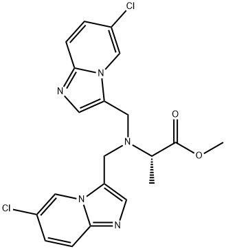 METHYL 2-(BIS[(6-CHLOROIMIDAZO[1,2-A]PYRIDIN-3-YL)METHYL]AMINO)PROPANOATE Struktur