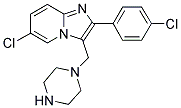 6-CHLORO-2-(4-CHLORO-PHENYL)-3-PIPERAZIN-1-YLMETHYL-IMIDAZO[1,2-A]PYRIDINE Struktur