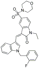 (Z)-1-ETHYL-3-((1-(2-FLUOROBENZYL)-1H-INDOL-3-YL)METHYLENE)-5-(MORPHOLINOSULFONYL)INDOLIN-2-ONE Struktur