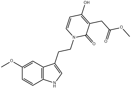 METHYL 2-(4-HYDROXY-1-[2-(5-METHOXY-1H-INDOL-3-YL)ETHYL]-2-OXO-1,2-DIHYDRO-3-PYRIDINYL)ACETATE Struktur