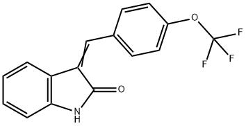 3-((Z)-[4-(TRIFLUOROMETHOXY)PHENYL]METHYLIDENE)-1H-INDOL-2-ONE Struktur