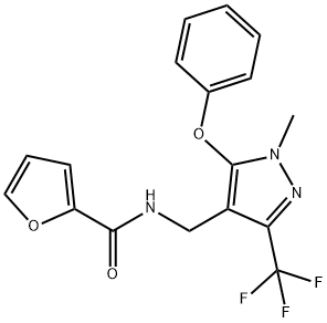 N-([1-METHYL-5-PHENOXY-3-(TRIFLUOROMETHYL)-1H-PYRAZOL-4-YL]METHYL)-2-FURAMIDE Struktur