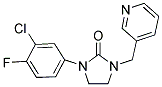 1-(3-CHLORO-4-FLUOROPHENYL)-3-(PYRIDIN-3-YLMETHYL)IMIDAZOLIDIN-2-ONE Struktur