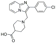 1-[2-(4-CHLORO-PHENYL)-IMIDAZO[1,2-A]PYRIDIN-3-YLMETHYL]-PIPERIDINE-4-CARBOXYLIC ACID Struktur