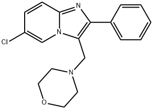 6-CHLORO-3-(MORPHOLINOMETHYL)-2-PHENYLIMIDAZO[1,2-A]PYRIDINE Struktur