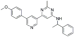 (6-[5-(4-METHOXY-PHENYL)-PYRIDIN-3-YL]-2-METHYL-PYRIMIDIN-4-YL)-(1-PHENYL-ETHYL)-AMINE Struktur